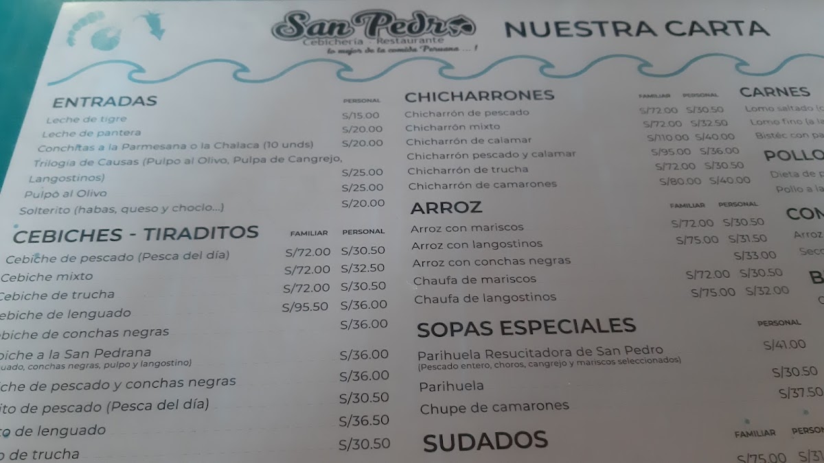 Menu Cevicheria Restaurante San Pedro-5