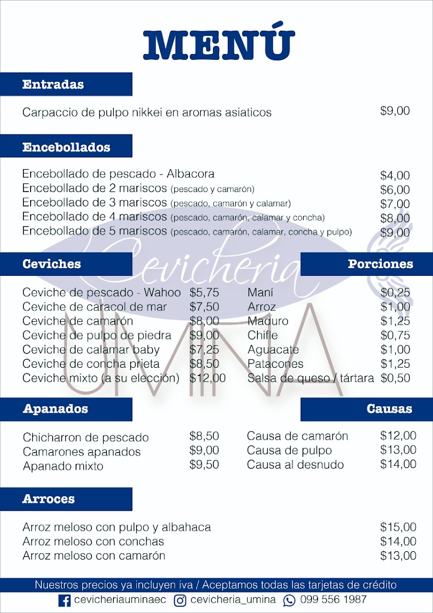 Menu Cevicheria Umiña-1