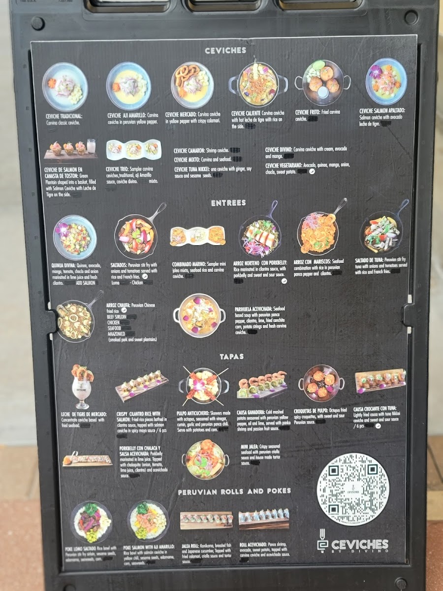 Menu Ceviches By Divino Fort Myers. Peruvian Restaurant-1