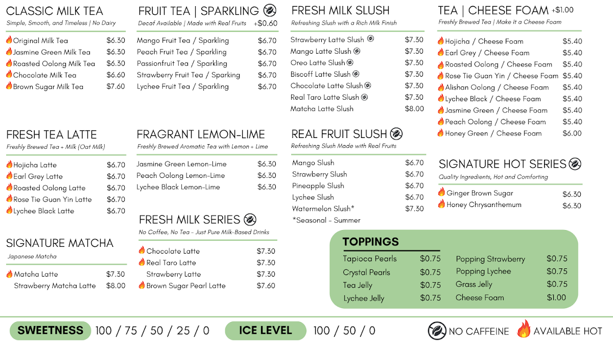 Menu Cha Yuan Bubble Tea Yaletown Vancouver-1