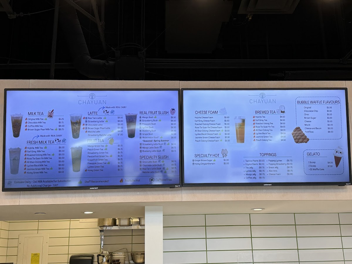 Menu Cha Yuan Bubble Tea Yaletown Vancouver-10