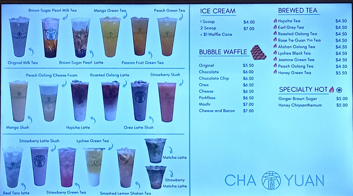 Menu Cha Yuan Bubble Tea Yaletown Vancouver-4