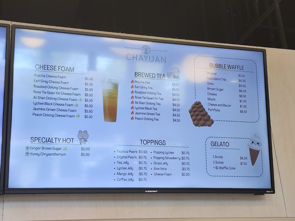 Menu Cha Yuan Bubble Tea Yaletown Vancouver-8