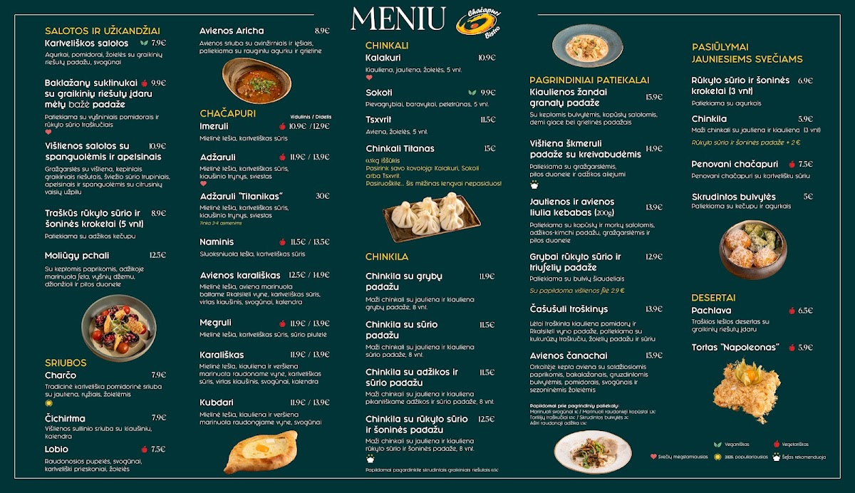 Menu Chačapuri Bistro @ Laisvės Al. 44-1