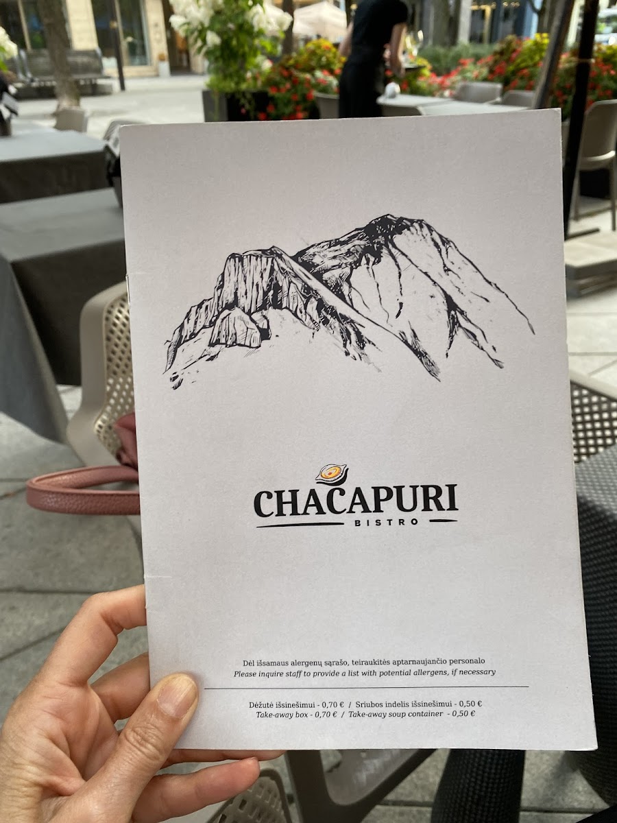 Menu Chačapuri Bistro @ Laisvės Al. 44-5
