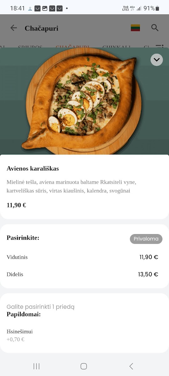 Menu Chačapuri Bistro @ Laisvės Al. 44-6