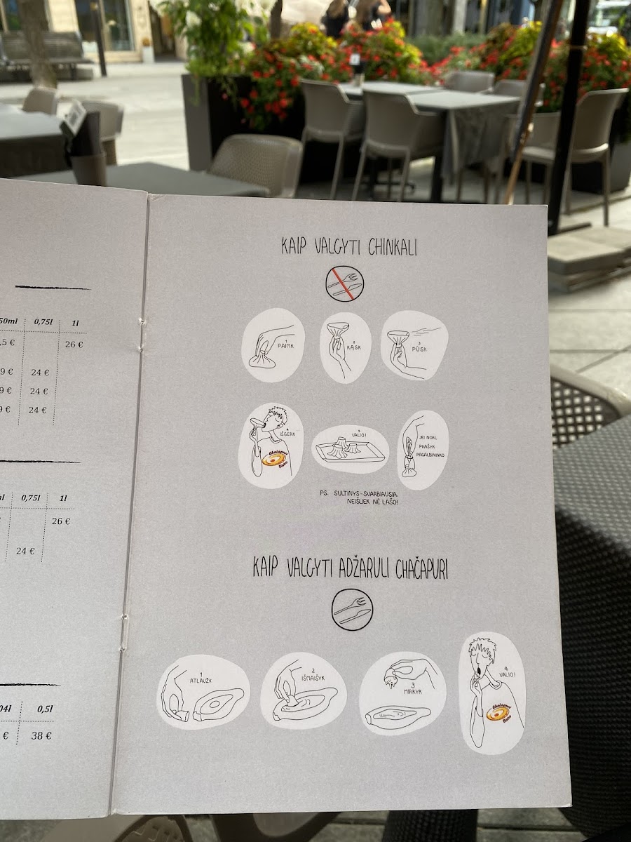 Menu Chačapuri Bistro @ Laisvės Al. 44-7