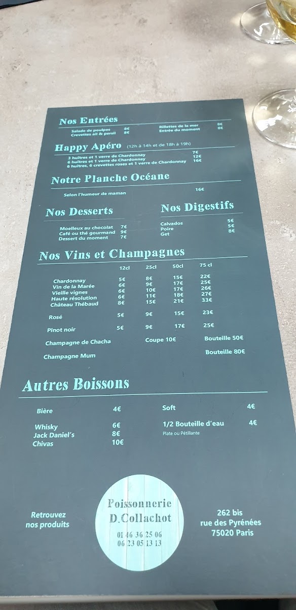 Menu Chacha & Companie - Restaurant De Fruits De Mer-1