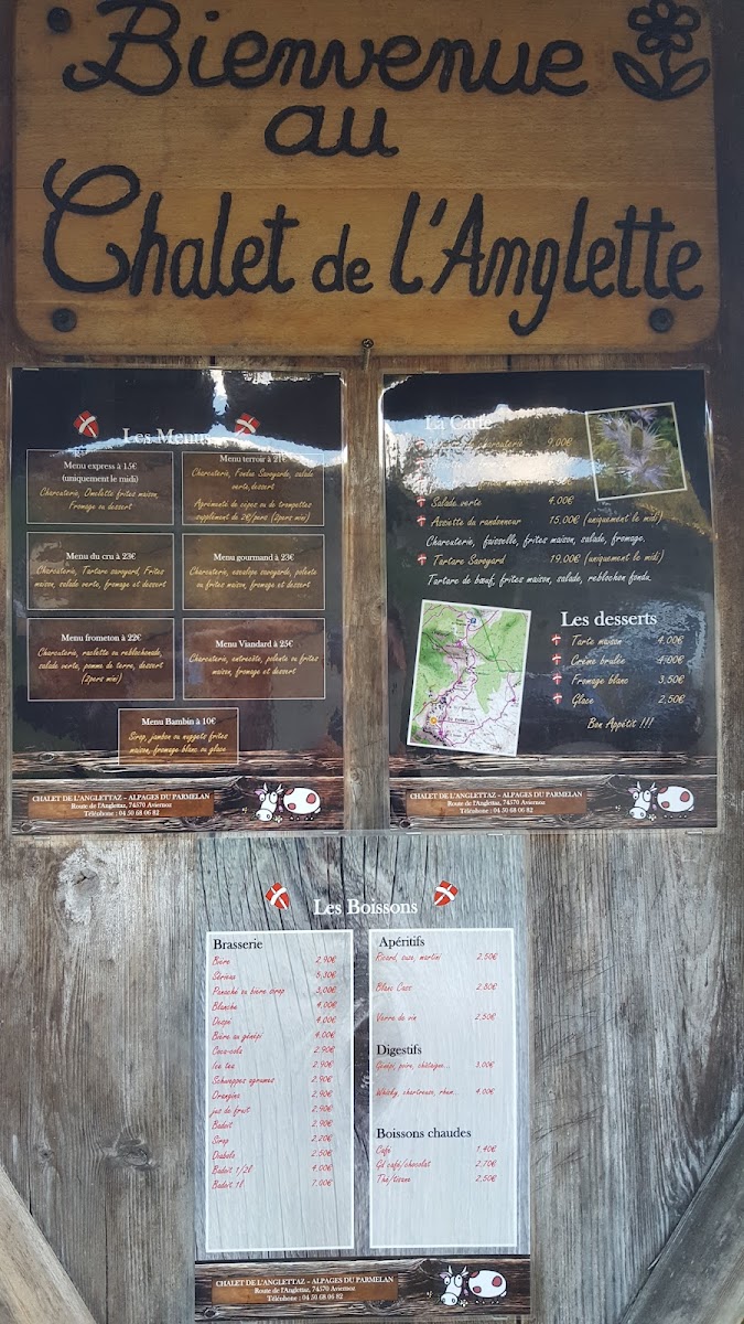 Menu Chalet Restaurant De L'anglettaz-1