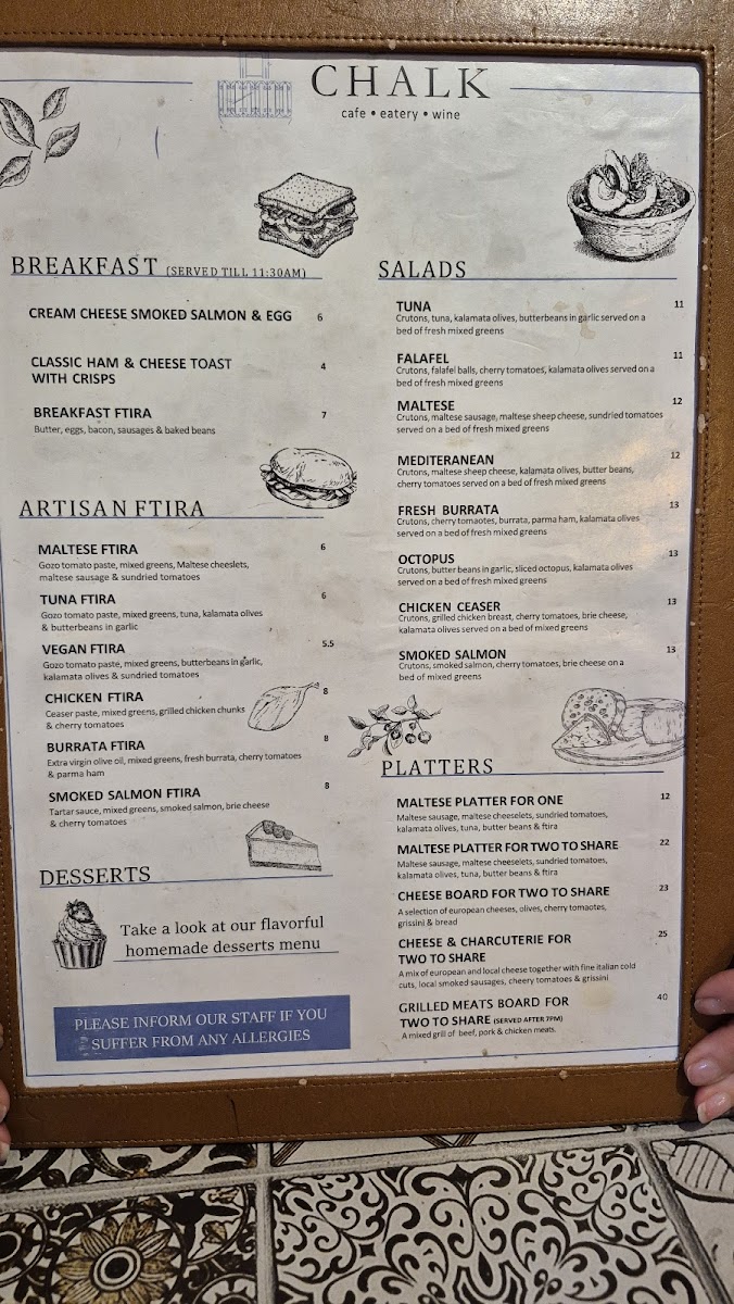 Menu Chalk Cafe Eatery Wine-3
