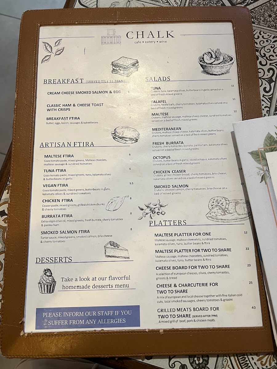 Menu Chalk Cafe Eatery Wine-5