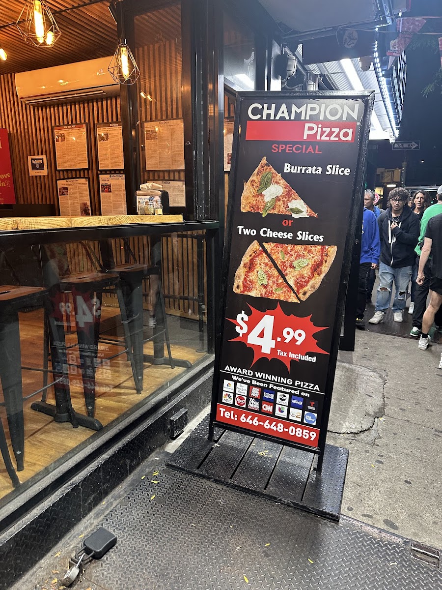 Menu Champion Pizza - Times Square-3