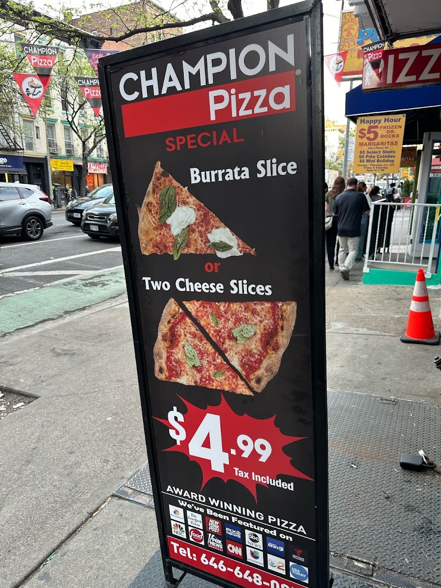 Menu Champion Pizza - Times Square-6