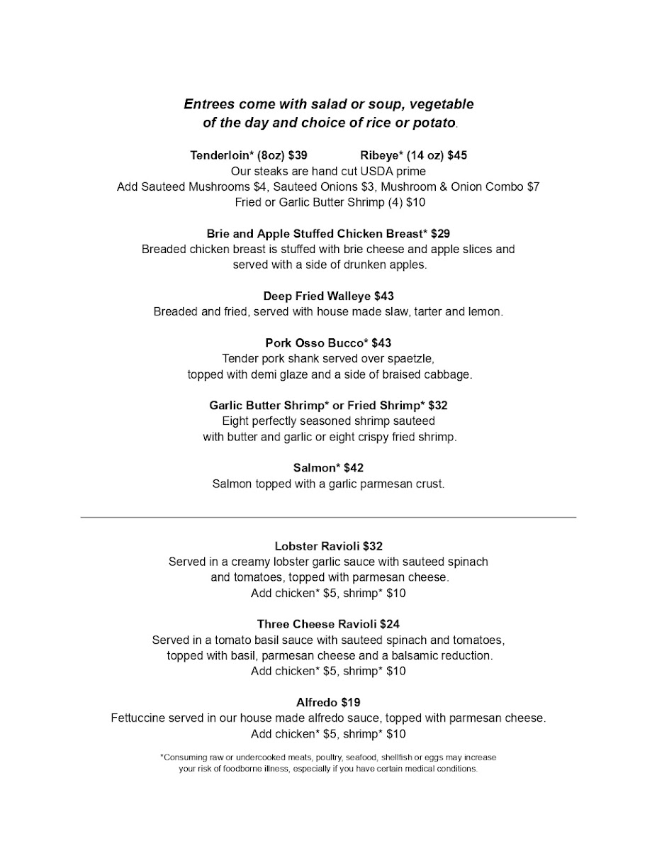 Menu Chanticleer Inn-2