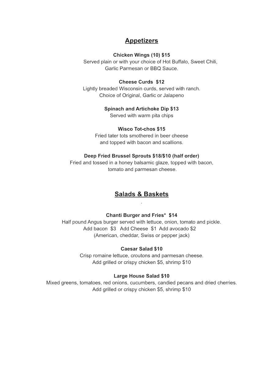 Menu Chanticleer Inn-3