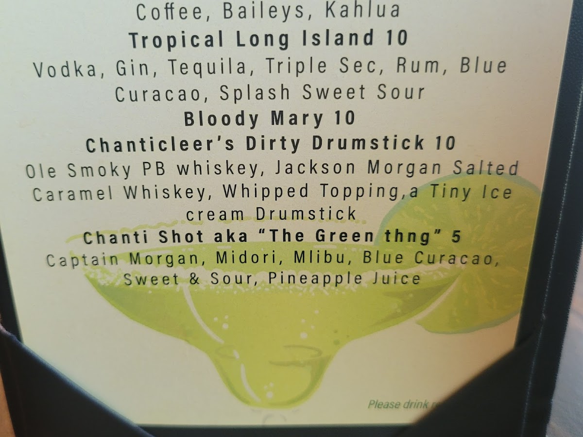 Menu Chanticleer Inn-9