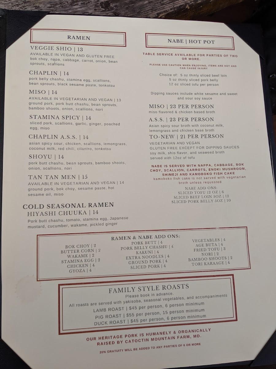 Menu Chaplin's Restaurant-10