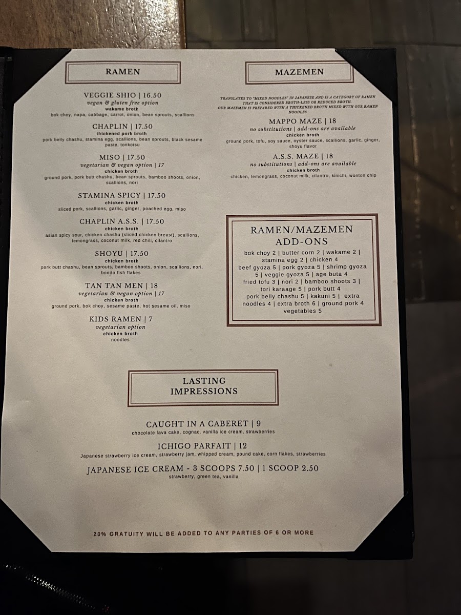 Menu Chaplin's Restaurant-2