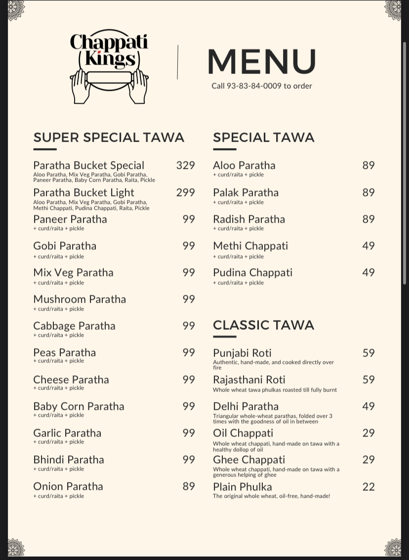 Menu Chappatikings-1