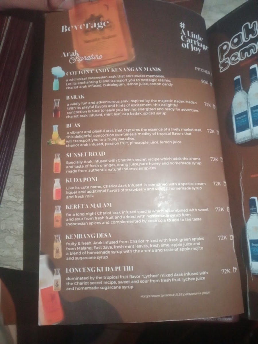 Menu Chariot Restaurant & Bar-9