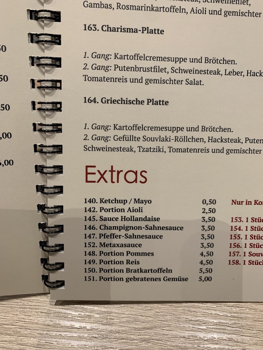 Menu Charisma-4