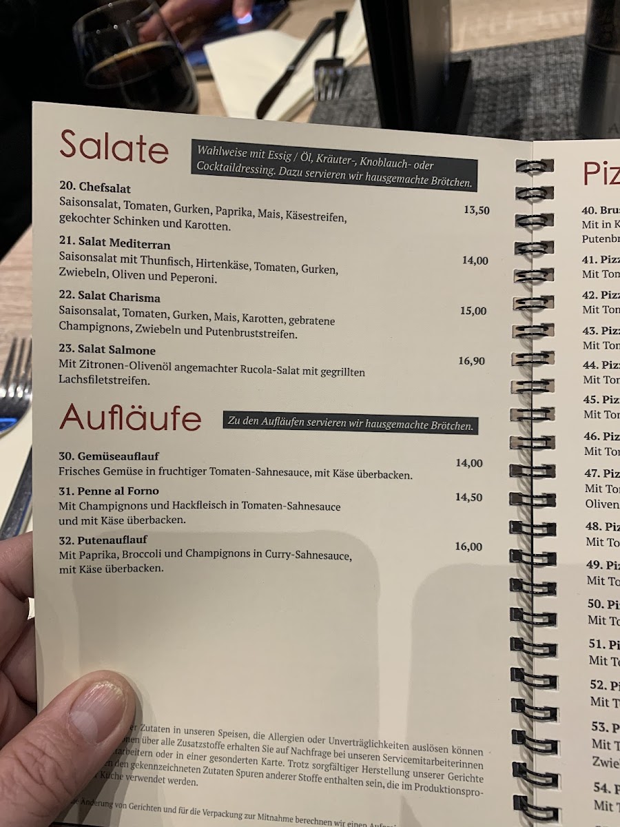 Menu Charisma-8