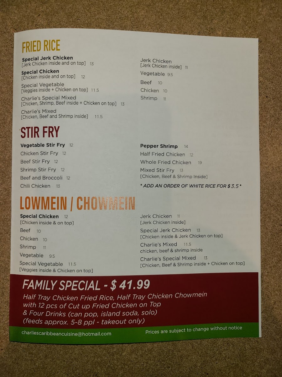 Menu Charlie's Caribbean Cuisine-1