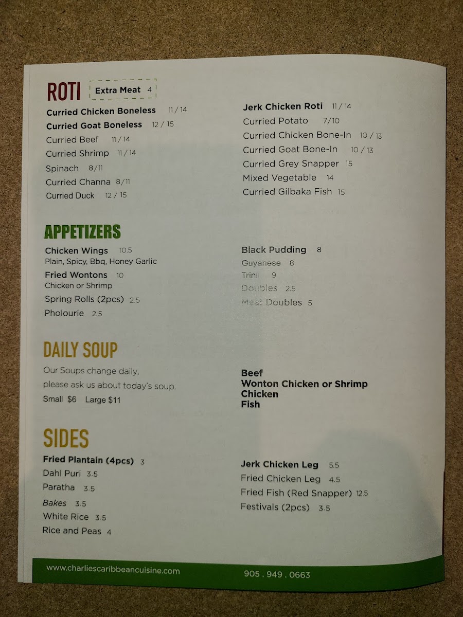 Menu Charlie's Caribbean Cuisine-2