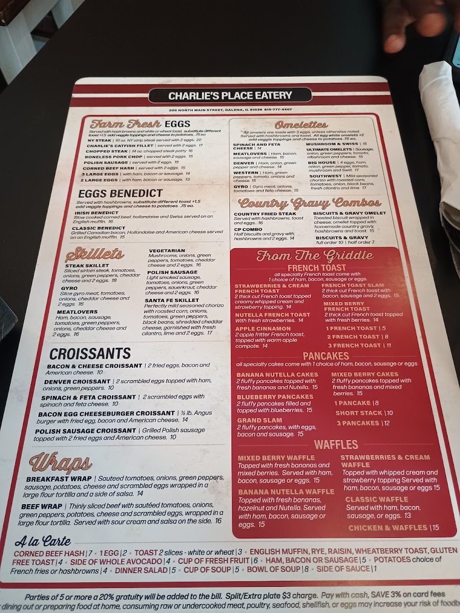Menu Charlie's Place Eatery-1