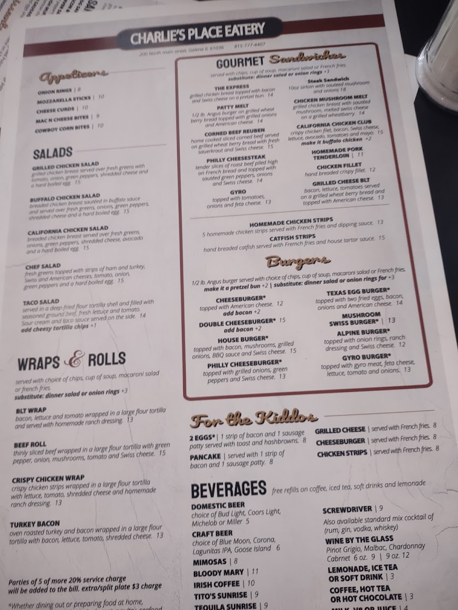 Menu Charlie's Place Eatery-10