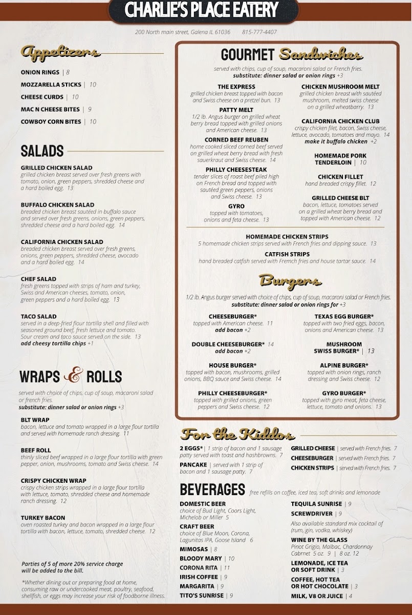 Menu Charlie's Place Eatery-2
