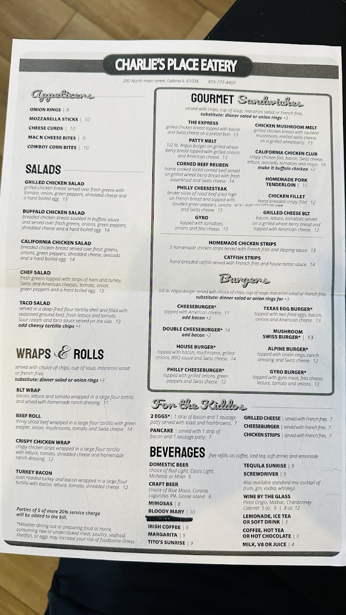 Menu Charlie's Place Eatery-3