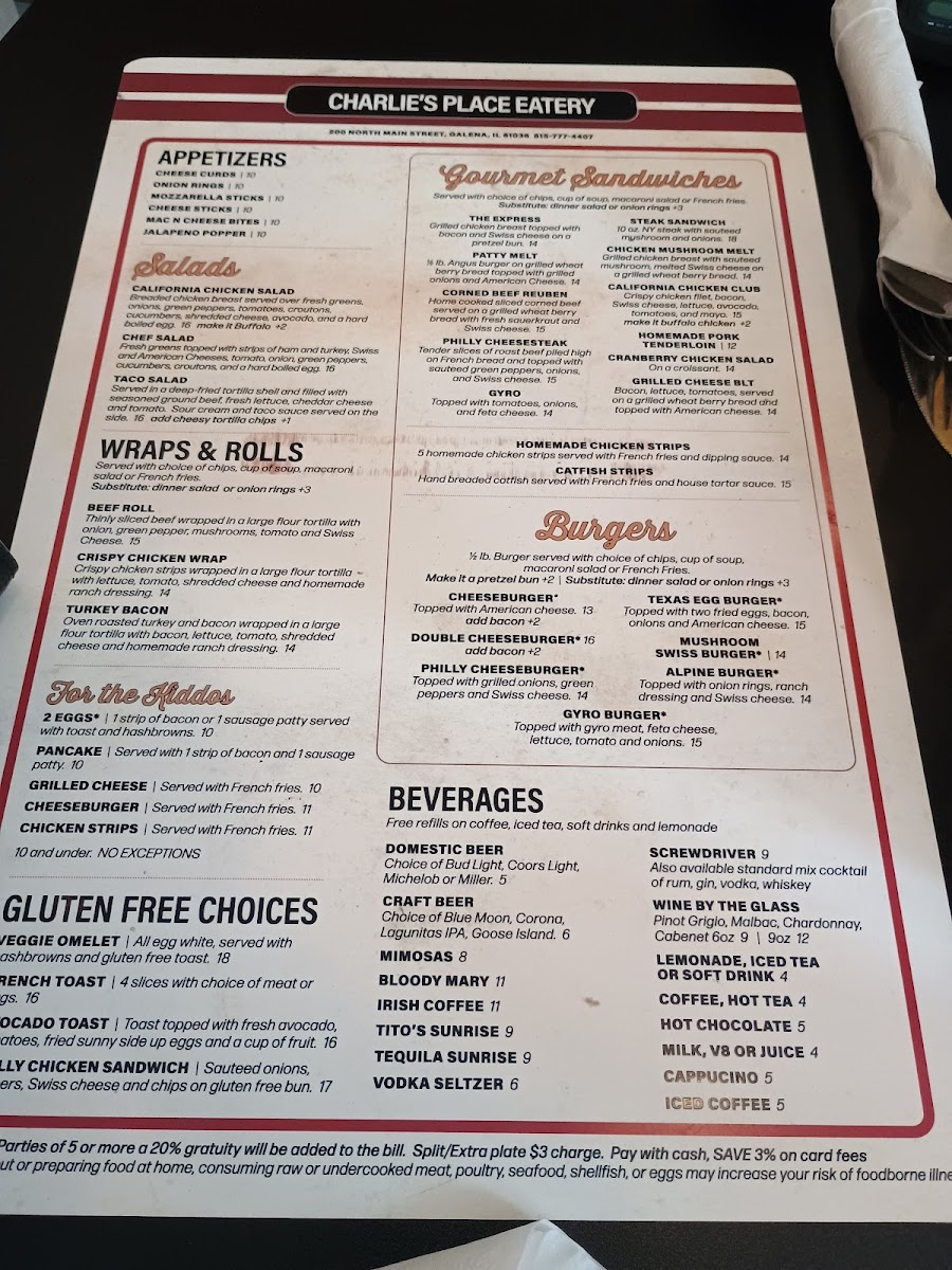 Menu Charlie's Place Eatery-4