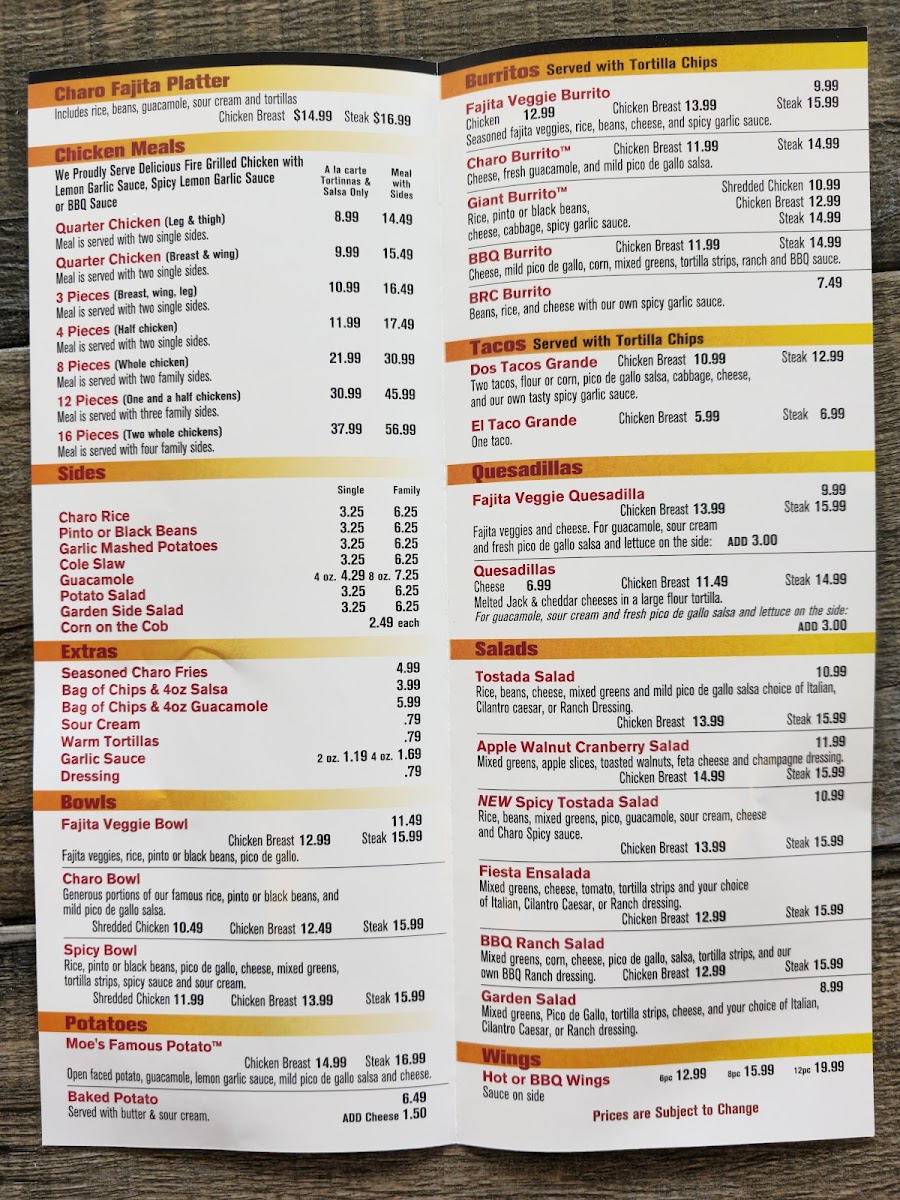 Menu Charo Chicken-1