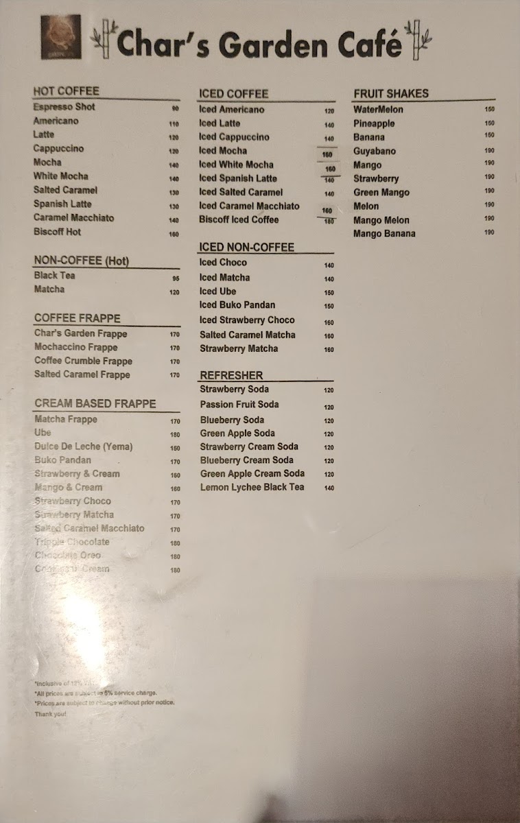 Menu Char's Garden Cafe - Tagaytay-10