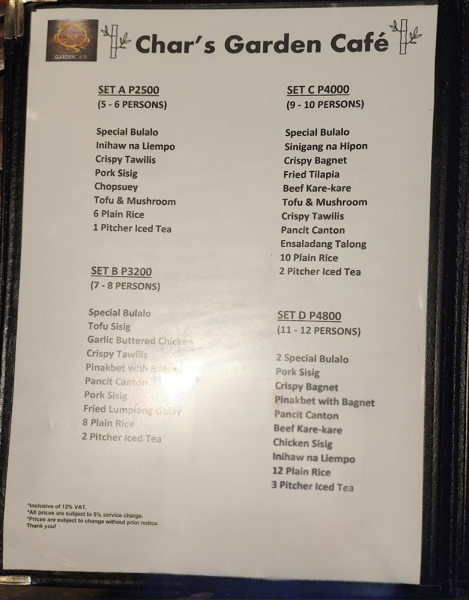 Menu Char's Garden Cafe - Tagaytay-4