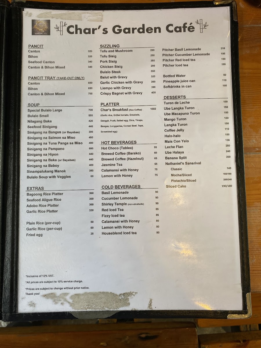 Menu Char's Garden Cafe - Tagaytay-5
