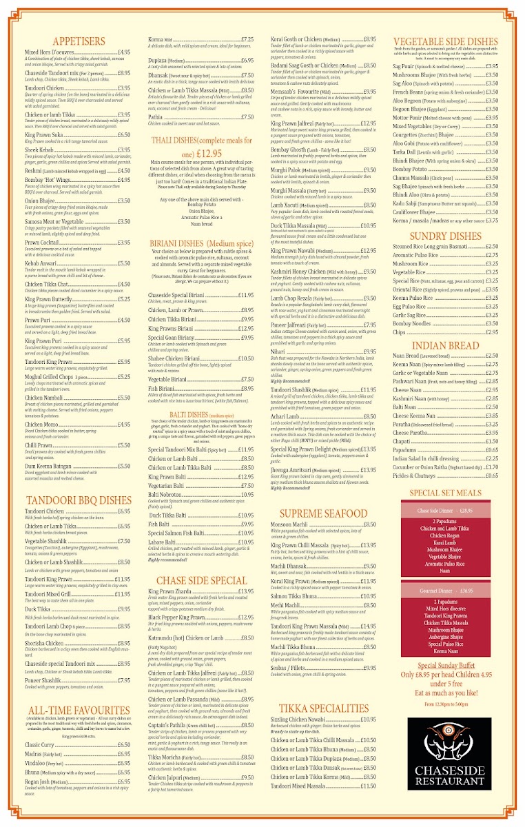 Menu Chaseside Indian Restaurant-2