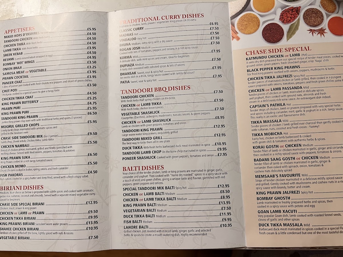 Menu Chaseside Indian Restaurant-3