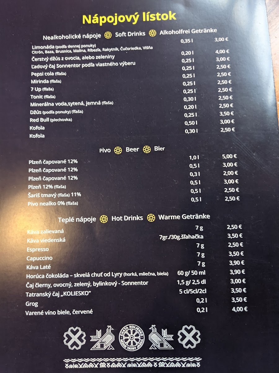 Menu Chata Koliesko-2