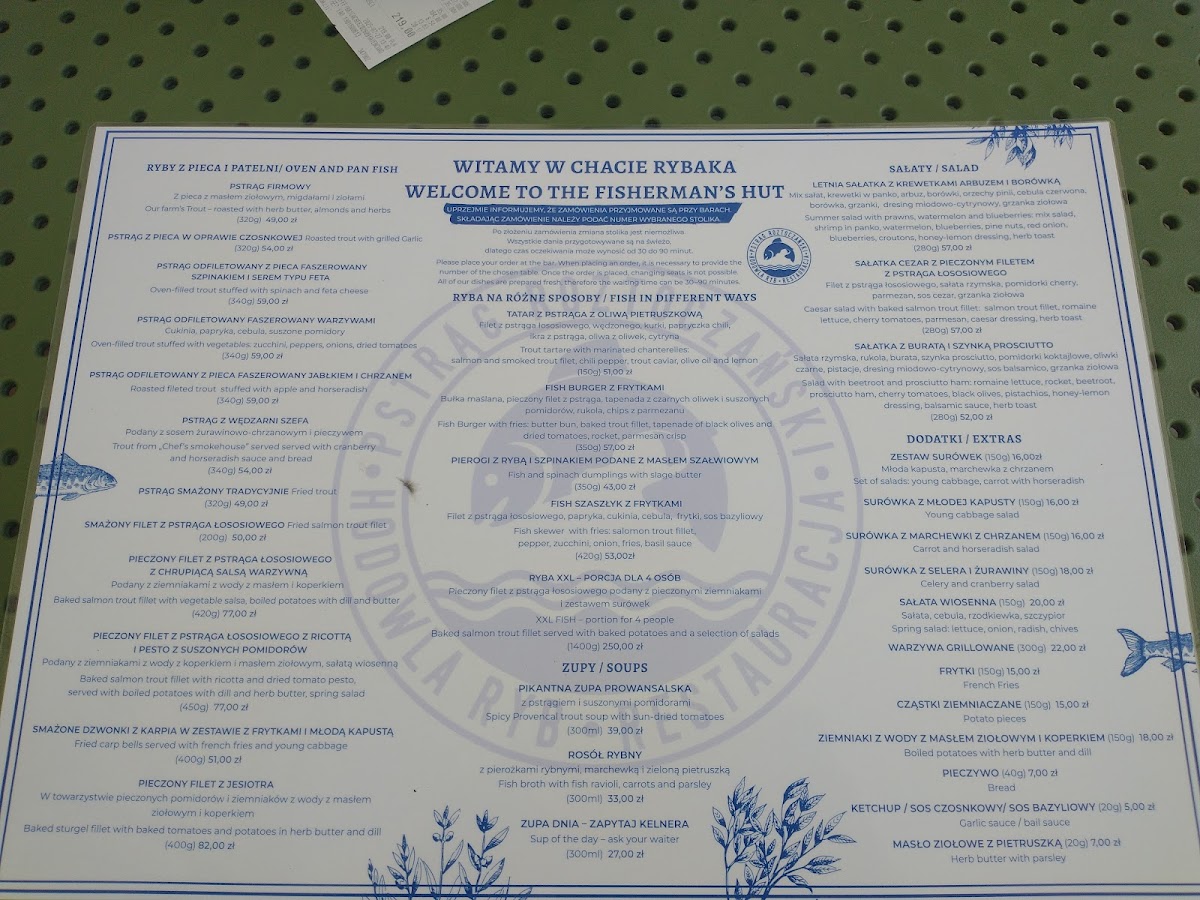 Menu Chata Rybaka Pstragi-5
