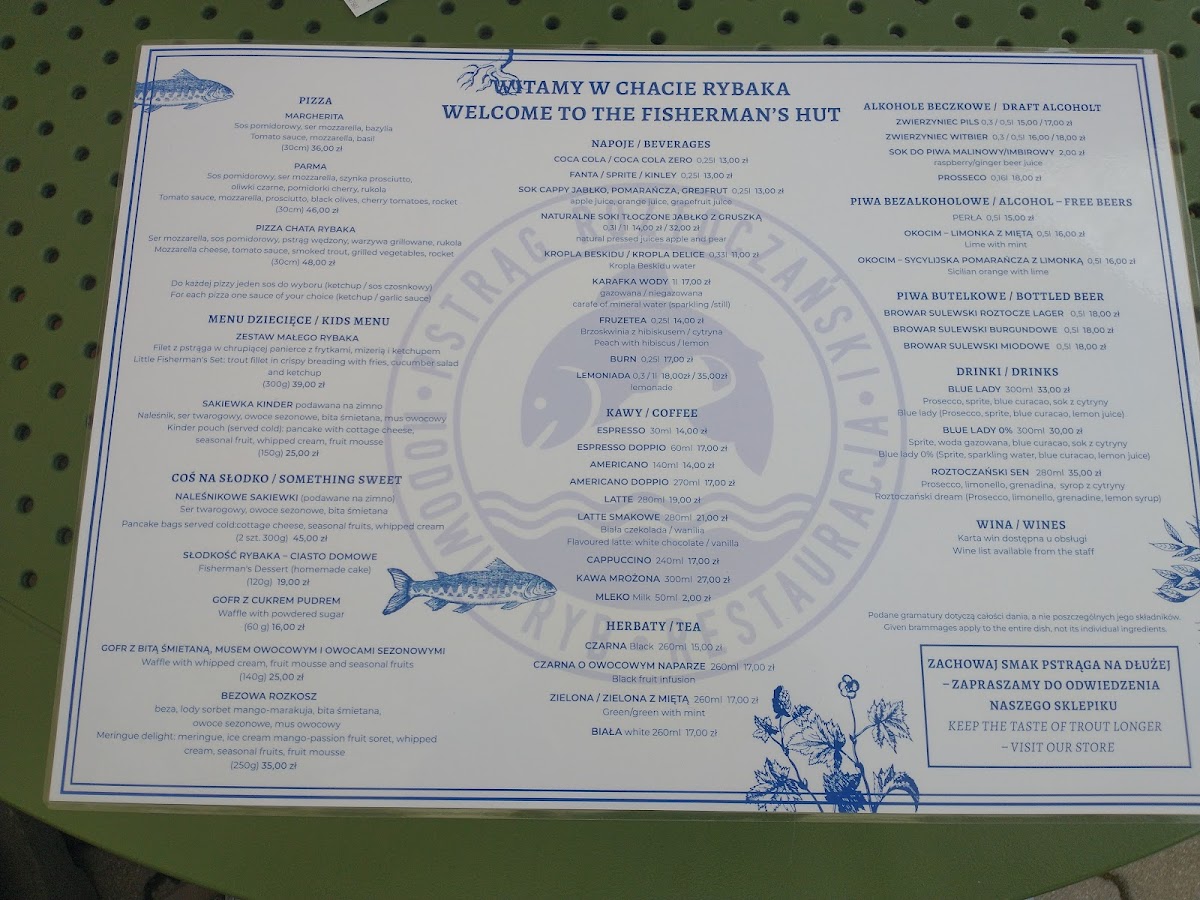 Menu Chata Rybaka Pstragi-8