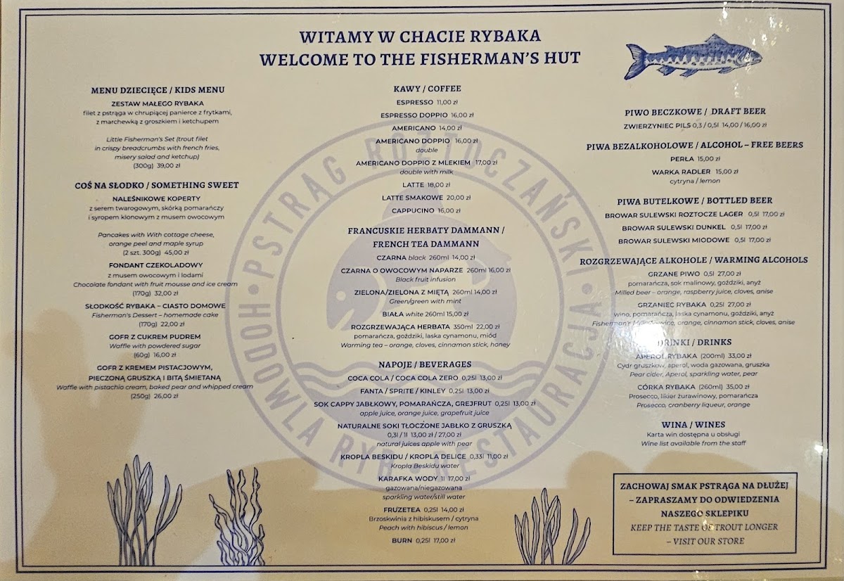 Menu Chata Rybaka Pstragi-9