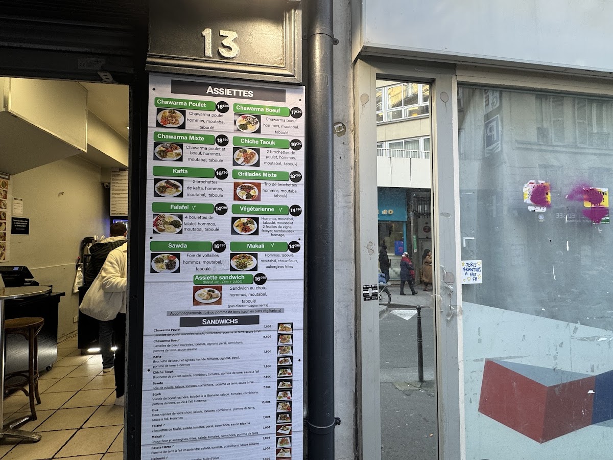 Menu Chawarma Beyrouth-1