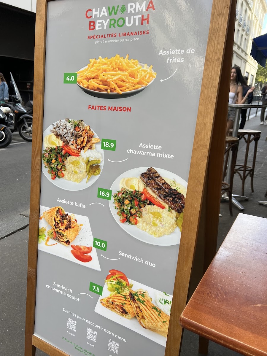 Menu Chawarma Beyrouth-7