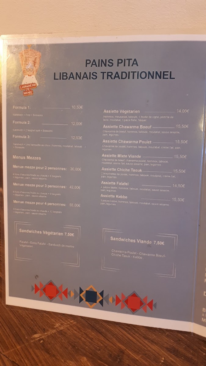 Menu Chawarma De Mamie-1