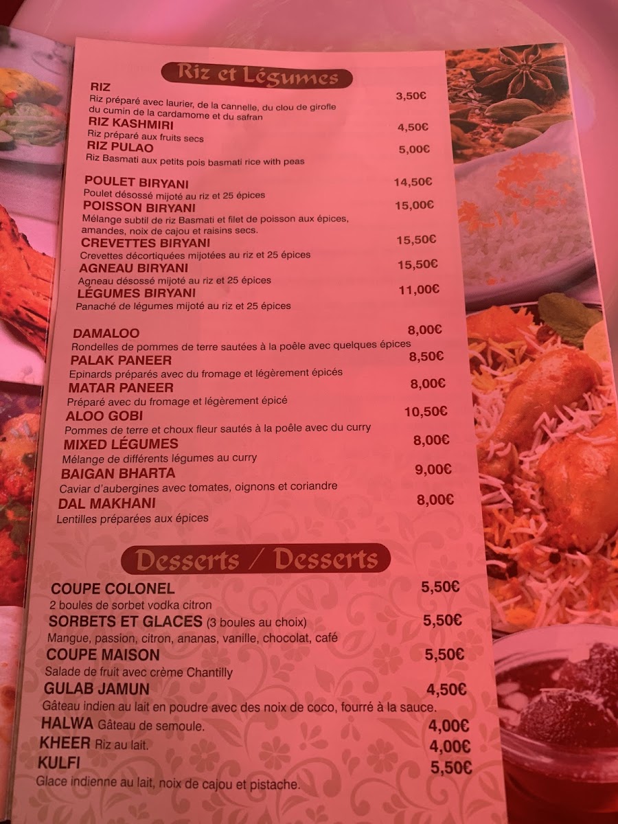 Menu Cheema Restaurant Indien-1