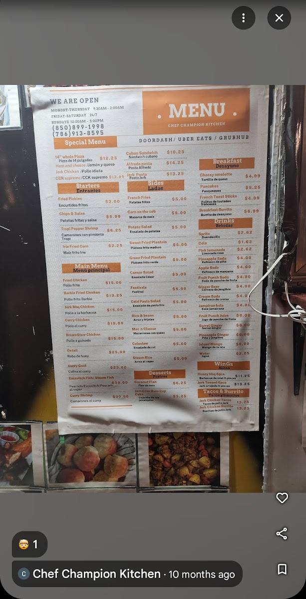 Menu Chef Champion Kitchen-1