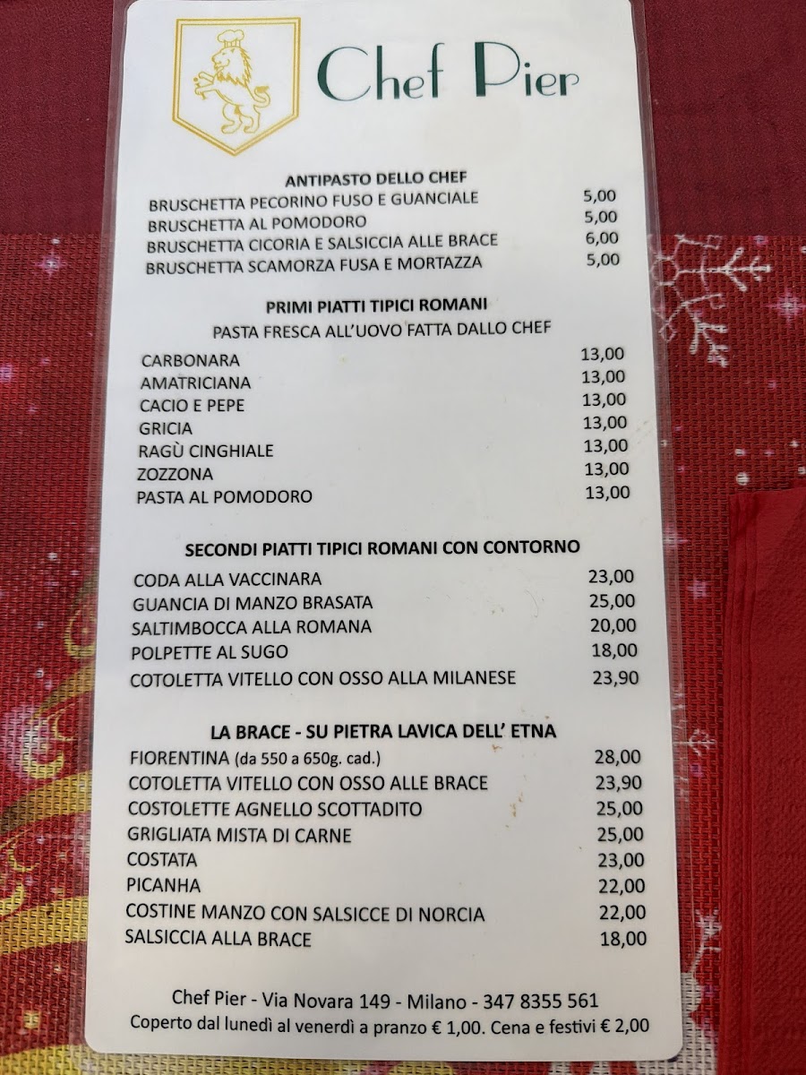 Menu Chef Pier - Trattoria Romana E Gastronomia-3