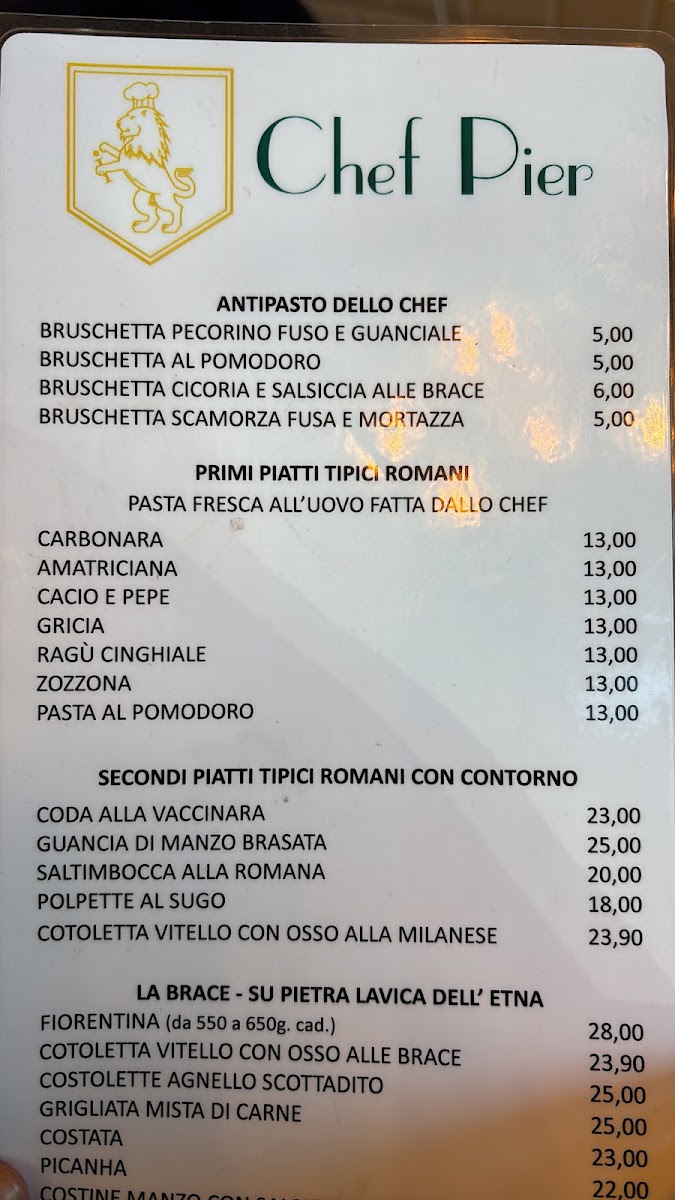 Menu Chef Pier - Trattoria Romana E Gastronomia-4